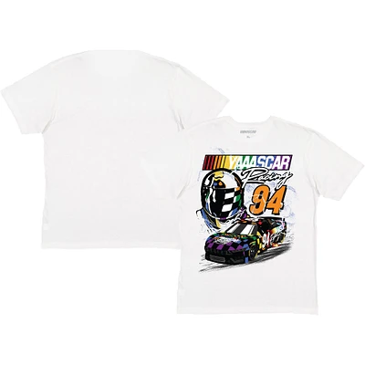 Men's Checkered Flag Sports White NASCAR YAAASCAR Pride T-Shirt