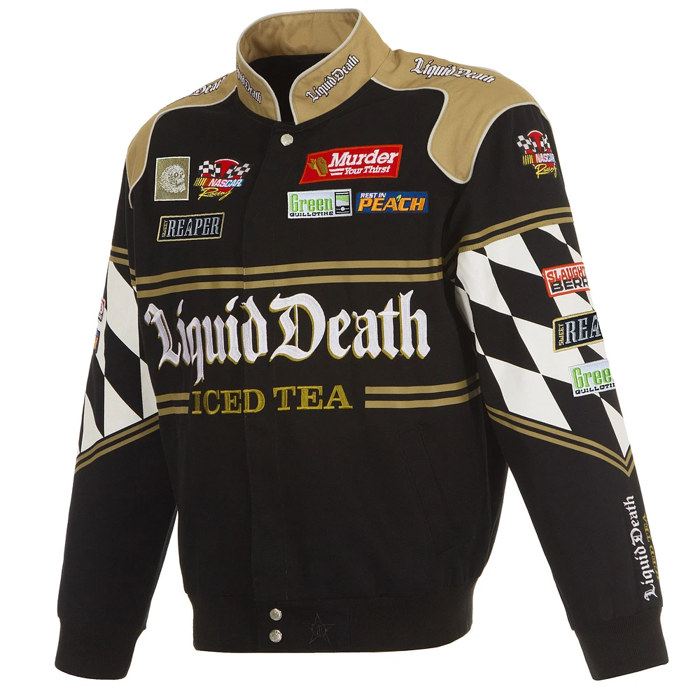 Men's JH Design Black NASCAR Liquid Death Full-Snap Twill Uniform Jacket