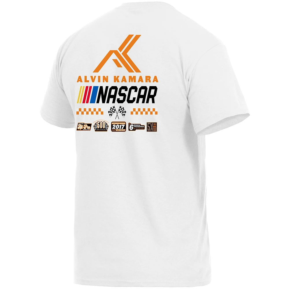 Men's JH Design White NASCAR x Alvin Kamara T-Shirt