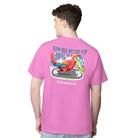 Men's Margaritaville Pink NASCAR Flip Flop T-Shirt