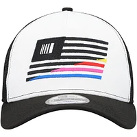 Men's New Era  Black/White NASCAR 9FORTY A-Frame Trucker Snapback Hat