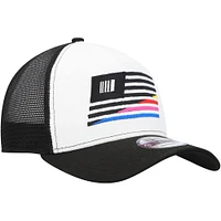 Men's New Era  Black/White NASCAR 9FORTY A-Frame Trucker Snapback Hat