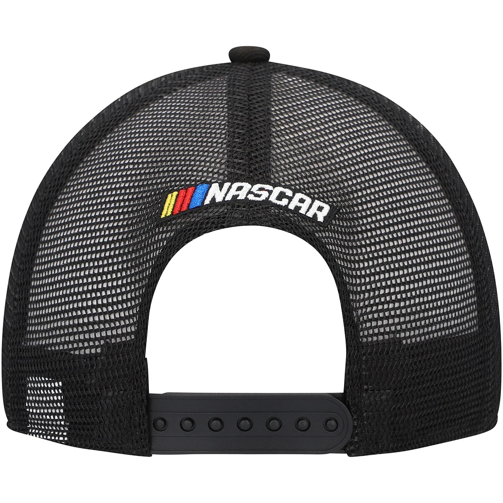 Men's New Era  Black/White NASCAR 9FORTY A-Frame Trucker Snapback Hat