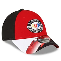 Men's New Era Red/Black NASCAR 75th Aniversary 9FORTY Visor Streak Snapback Adjustable Hat