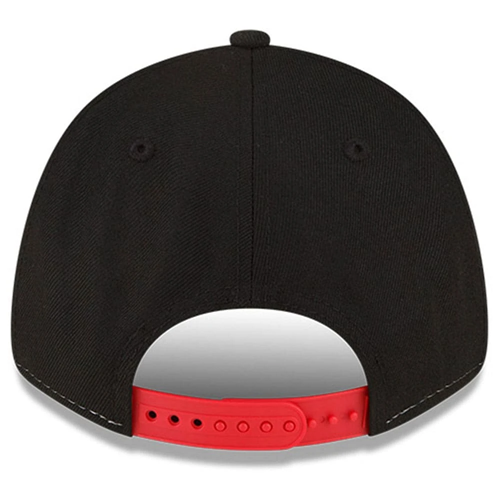 Men's New Era Red/Black NASCAR 75th Aniversary 9FORTY Visor Streak Snapback Adjustable Hat