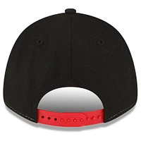 Men's New Era Red/Black NASCAR 75th Aniversary 9FORTY Visor Streak Snapback Adjustable Hat