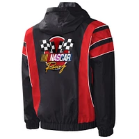 Men's Starter Black/Red NASCAR Impact Half-Snap Pullover Jacket