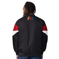 Men's Starter  Black NASCAR Striker I V-Neck Pullover Jacket