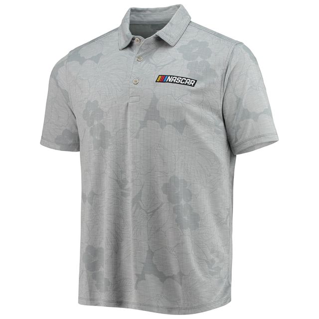 Polo Tommy Bahama gris NASCAR Miramar Blooms pour homme