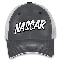 Women's Checkered Flag Sports Gray/White NASCAR Pit Box Adjustable Trucker Hat