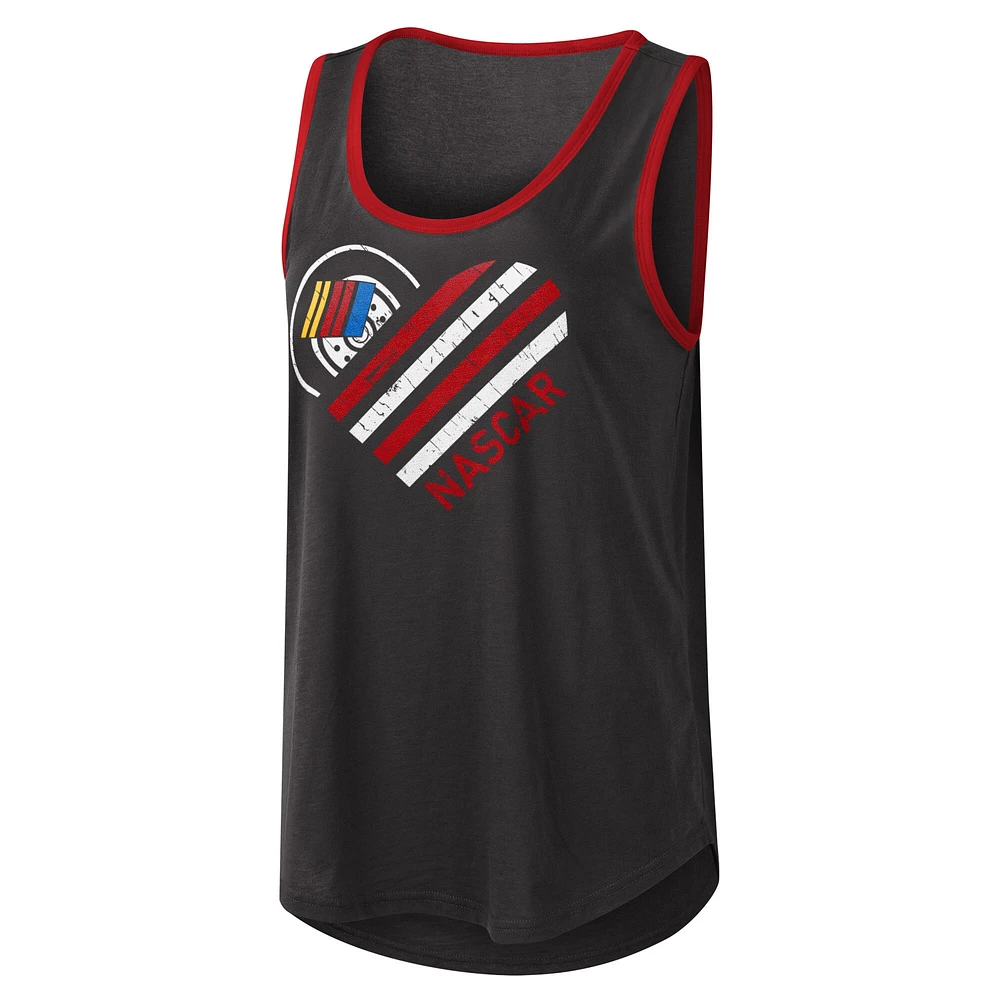 Women's G-III 4Her by Carl Banks Black NASCAR A Game Scoop Neck Tank Top