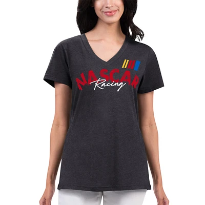 T-shirt noir à col en V G-III 4Her par Carl Banks pour femmes NASCAR Key Move