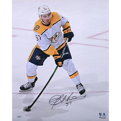 Dante Fabbro Nashville Predators Autographed 16" x 20" White Jersey Skating Photograph