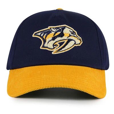 Casquette ajustable Burnett pour homme, bleu marine/doré, American Needle, Nashville Predators