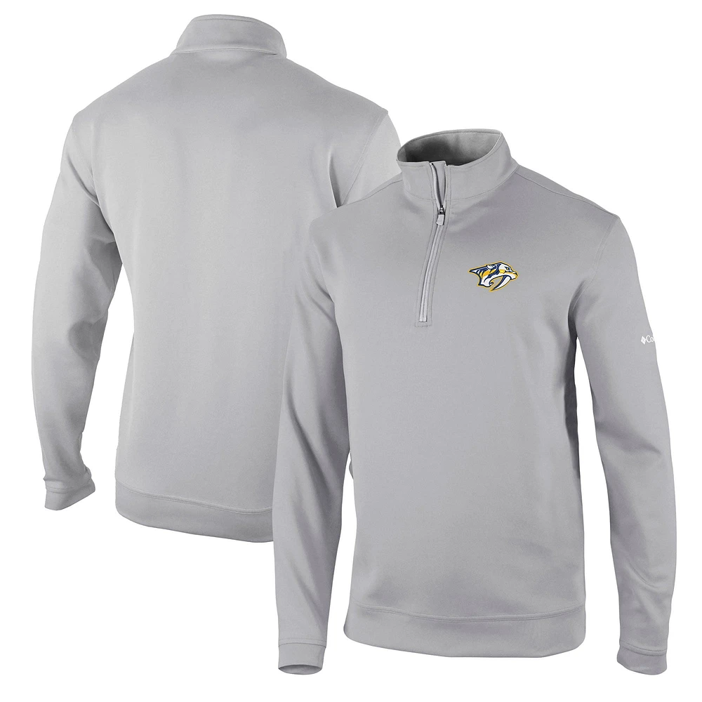 Men's Columbia Gray Nashville Predators Wickham Hills Omni-Wick Quarter-Zip Jacket