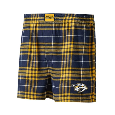 Men's Concepts Sport Navy/Gold Nashville Predators Concord Flannel Boxers