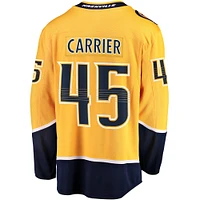 Men's Fanatics Alexandre Carrier Gold Nashville Predators  Premier Breakaway Player Jersey