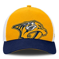 Men's Fanatics Gold/Navy Nashville Predators Authentic Pro A-Frame Rink Adjustable Hat