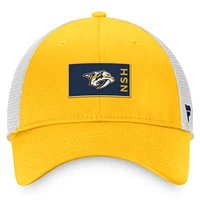 Men's Fanatics Gold/White Nashville Predators Authentic Pro Rink Trucker Snapback Hat