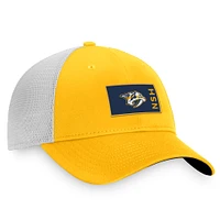 Men's Fanatics Gold/White Nashville Predators Authentic Pro Rink Trucker Snapback Hat