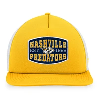 Men's Fanatics Gold/White Nashville Predators Foam Front Patch Trucker Snapback Hat