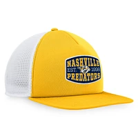 Men's Fanatics Gold/White Nashville Predators Foam Front Patch Trucker Snapback Hat