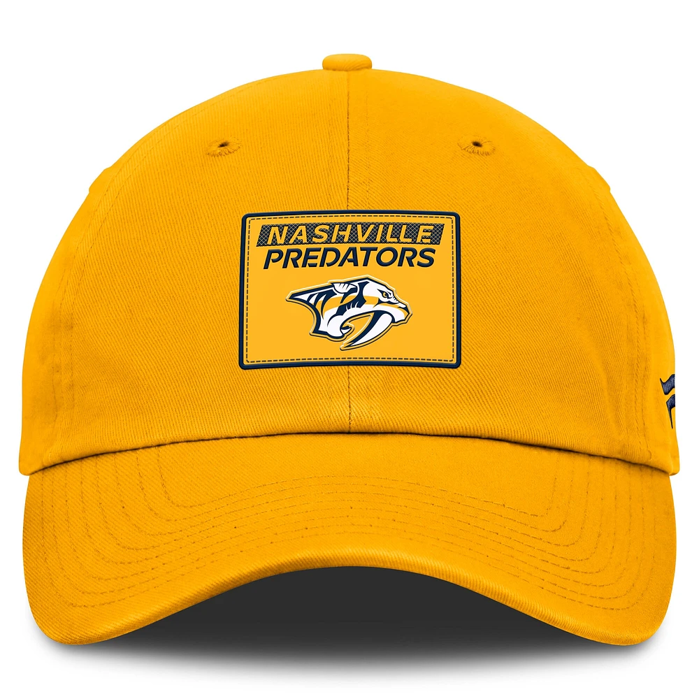 Men's Fanatics Gold Nashville Predators Authentic Pro Prime Adjustable Hat
