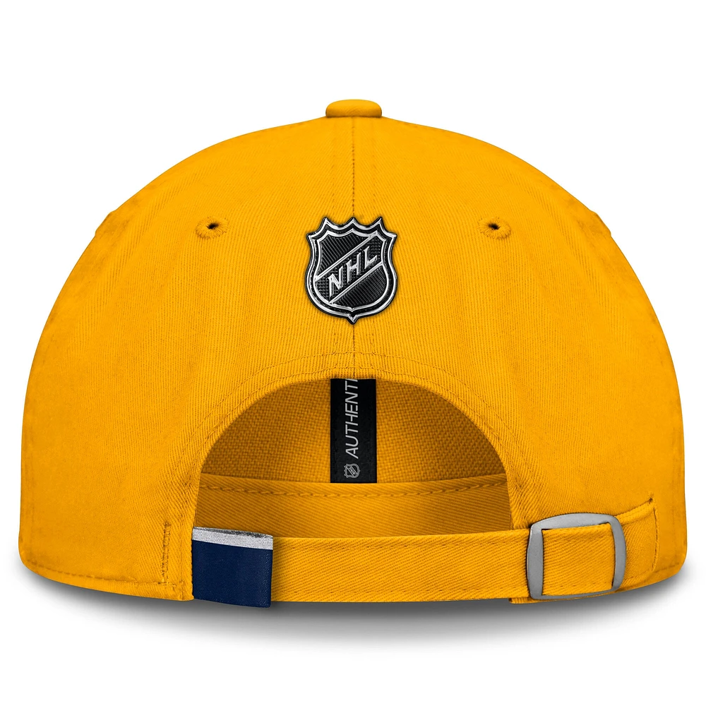 Men's Fanatics Gold Nashville Predators Authentic Pro Prime Adjustable Hat