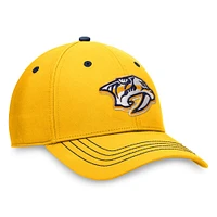 Men's Fanatics Gold Nashville Predators Authentic Pro Rink Flex Hat