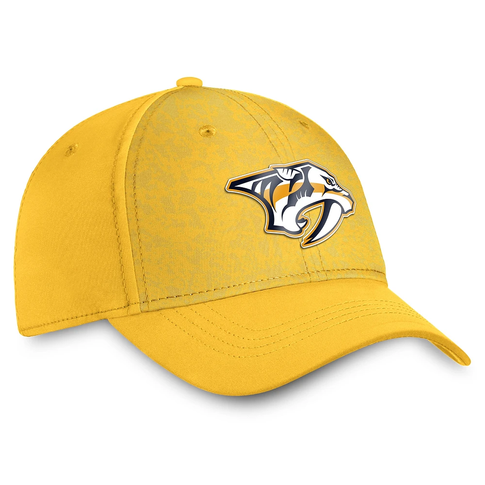 Men's Fanatics Gold Nashville Predators Authentic Pro Rink Flex Hat