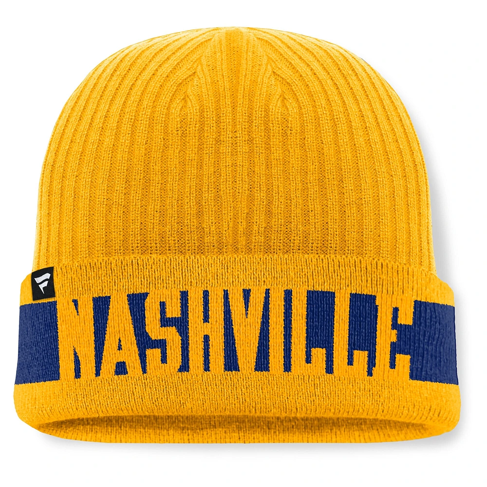 Men's Fanatics Gold Nashville Predators Blueliner Cuffed Knit Hat