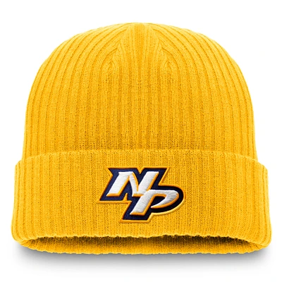 Bonnet en tricot à revers Fanatics Gold Nashville Predators pour hommes
