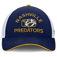 Men's Fanatics Navy/White Nashville Predators Authentic Pro Rink Trucker Hat