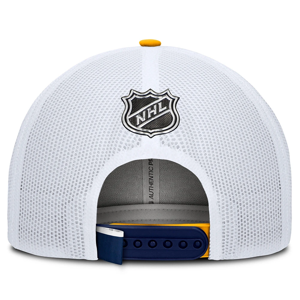 Men's Fanatics Navy/White Nashville Predators Authentic Pro Rink Trucker Hat