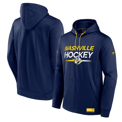 Sweat à capuche en polaire Authentic Pro bleu marine des Predators de Nashville pour homme