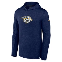 Sweat à capuche léger Fanatics Navy Nashville Predators Authentic Pro pour hommes