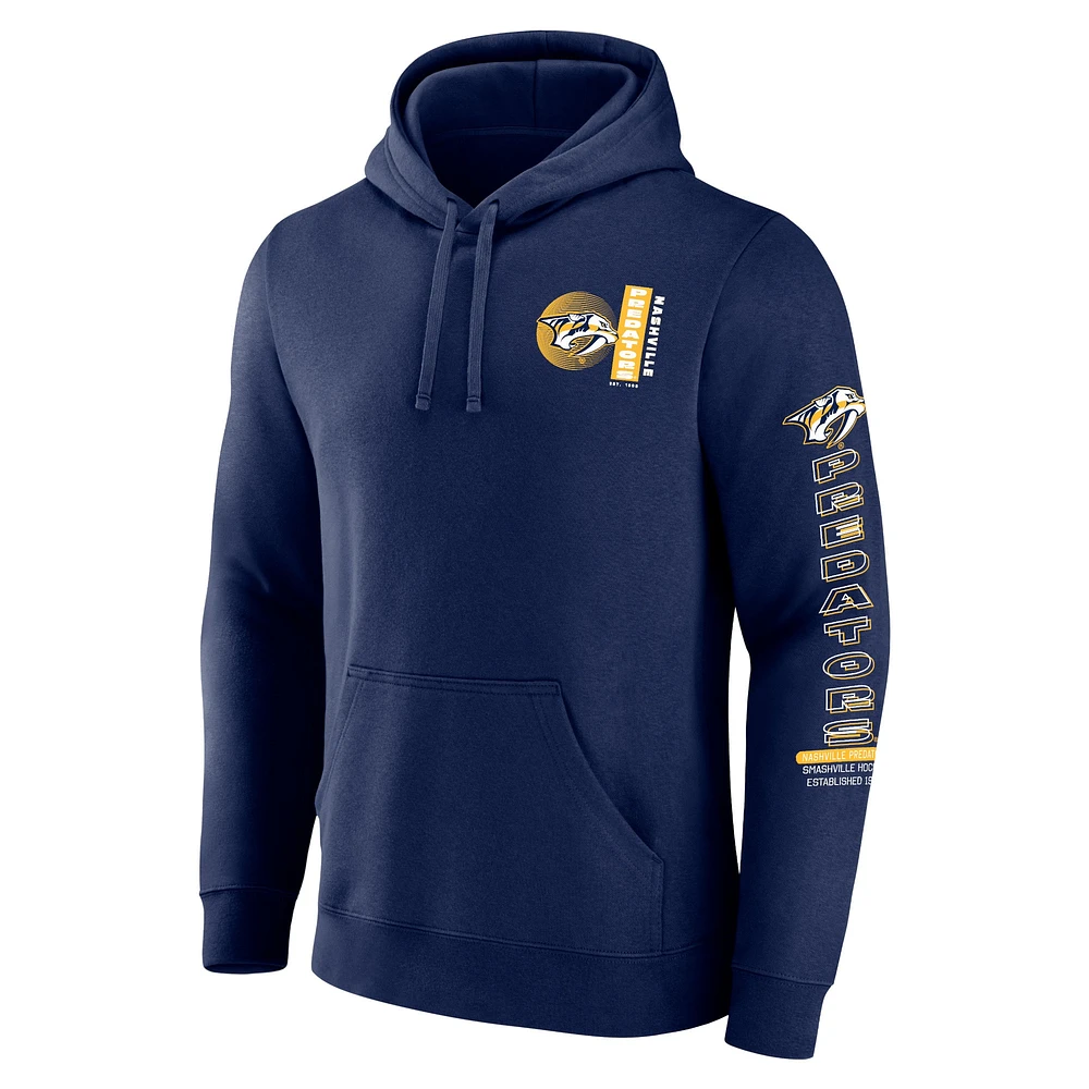 Men's Fanatics Navy Nashville Predators Revolution Pullover Hoodie