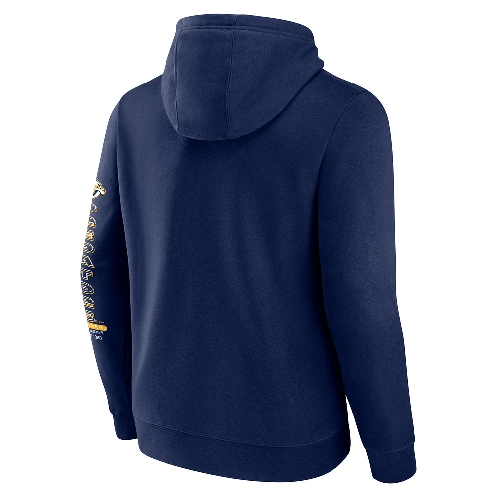 Men's Fanatics Navy Nashville Predators Revolution Pullover Hoodie