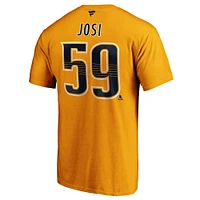 Men's Fanatics Roman Josi Gold Nashville Predators Authentic Stack Player Name & Number T-Shirt