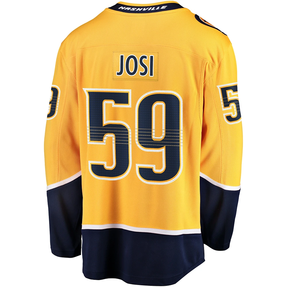 Men's Fanatics Roman Josi Gold Nashville Predators Home Breakaway Jersey
