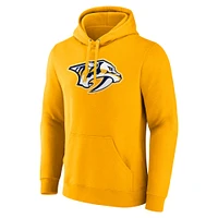 Men's Gold Nashville Predators Primary Logo Pullover Hoodie