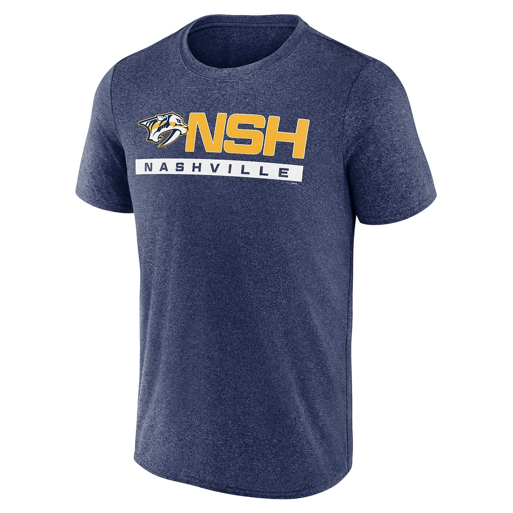 Men's Heather Navy Nashville Predators Playmaker T-Shirt