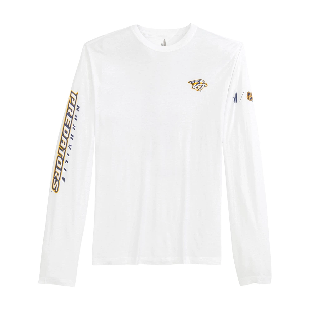 Men's johnnie-O White Nashville Predators Adam Long Sleeve T-Shirt
