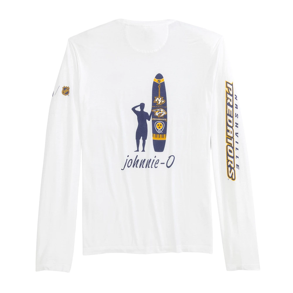 Men's johnnie-O White Nashville Predators Adam Long Sleeve T-Shirt