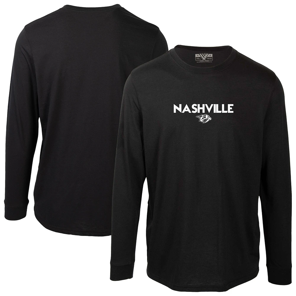 Men's Levelwear  Black Nashville Predators Oscar City Capsule Long Sleeve T-Shirt