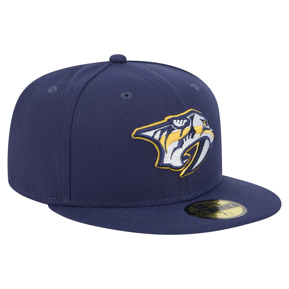 Men's New Era Navy Nashville Predators Core 59FIFTY Fitted Hat