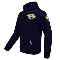 Men's Pro Standard Navy Nashville Predators Classic Chenille Full-Zip Hoodie Jacket