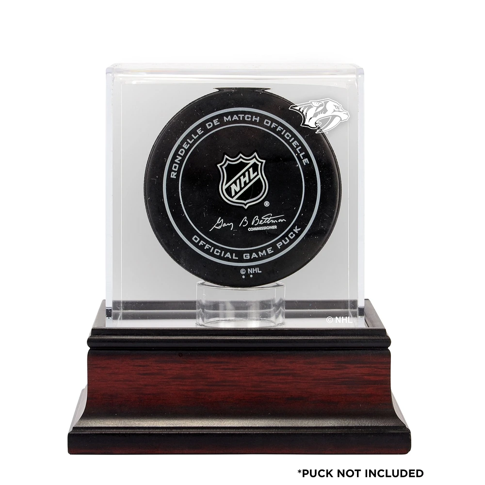 Nashville Predators Mahogany Hockey Puck Logo Display Case