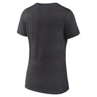 Women's Fanatics Heather Charcoal Nashville Predators Authentic Pro Primary V-Neck T-Shirt