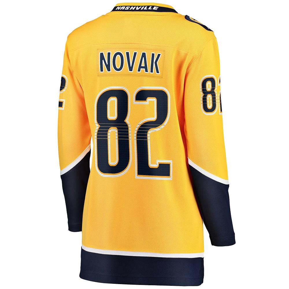 Women's Fanatics Tommy Novak Gold Nashville Predators Home Breakaway Player Jersey